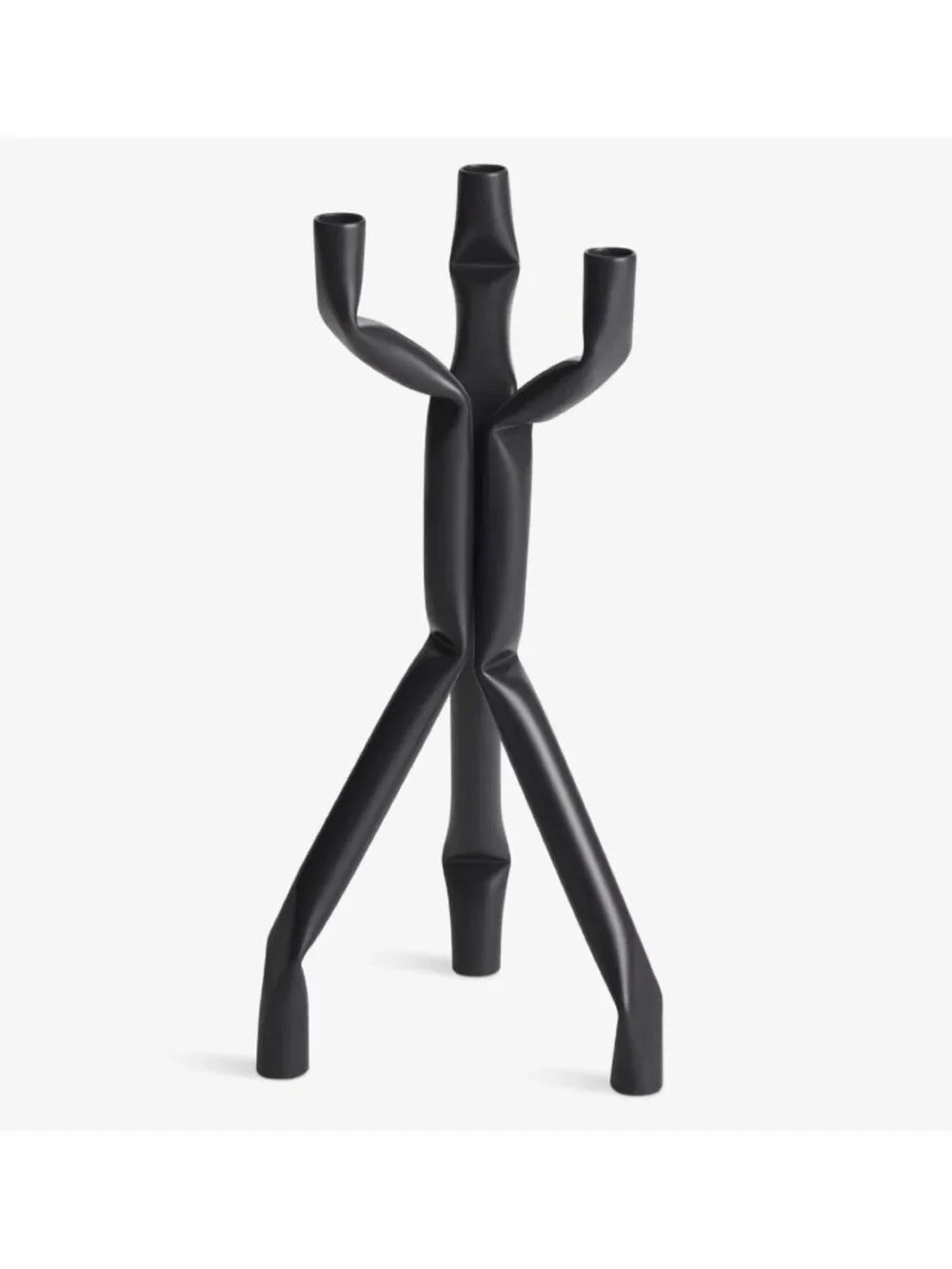 Nosferatube Modern Sculptural Steel Candelabra 17” Industrial Candle Holder Goth